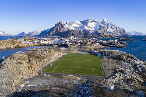 NORWAY-ARCTIC-FOOTBALL-FIFA2018-PITCH-LANDSCAPE